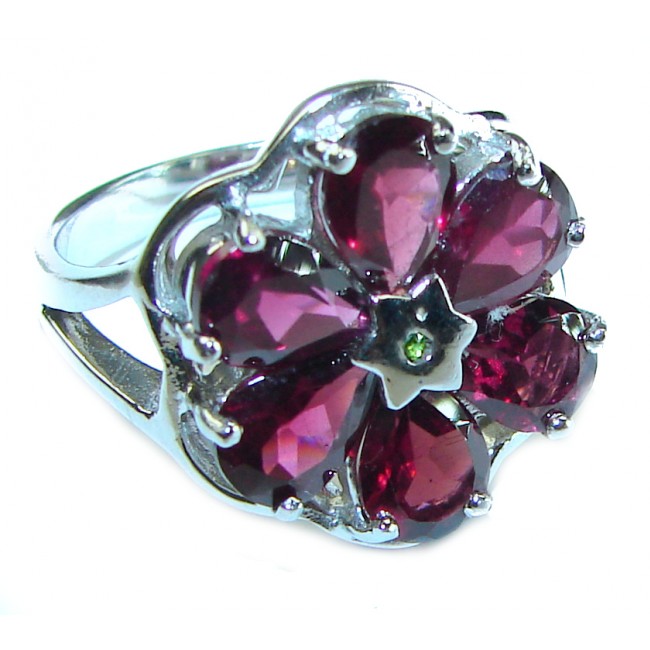 Authentic Garnet .925 Sterling Silver handcrafted Ring size 6 3/4