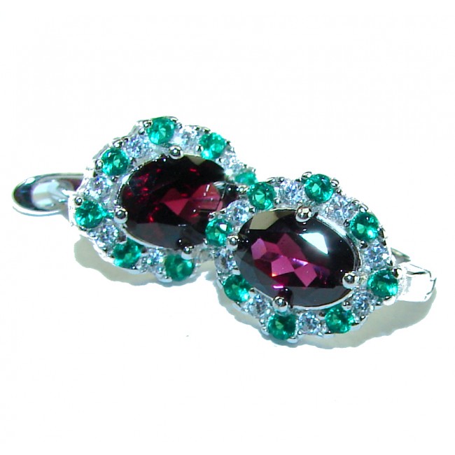 Authentic 5.5ct Garnet .925 Sterling Silver handmade earrings