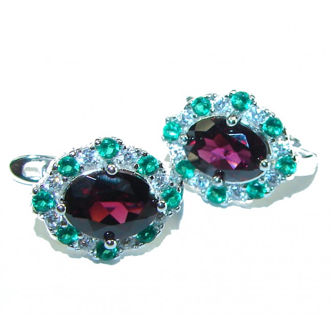 Authentic 5.5ct Garnet .925 Sterling Silver handmade earrings