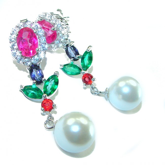 Blooming Orchid Pearl Pink Topaz .925 Sterling Silver handcrafted earrings