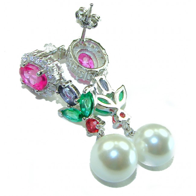 Blooming Orchid Pearl Pink Topaz .925 Sterling Silver handcrafted earrings