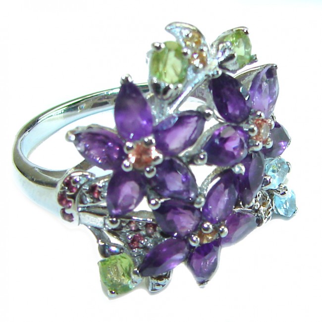 Purple Garden Amethyst .925 Sterling Silver Handcrafted Ring size 9 1/4