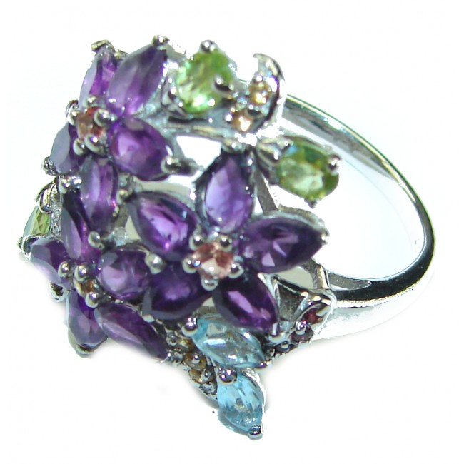 Purple Garden Amethyst .925 Sterling Silver Handcrafted Ring size 9 1/4