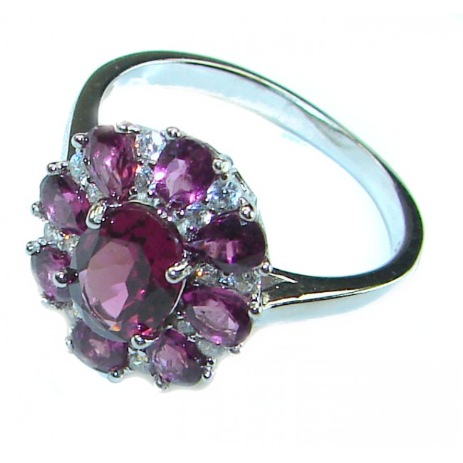 Authentic Garnet .925 Sterling Silver handcrafted Ring size 8