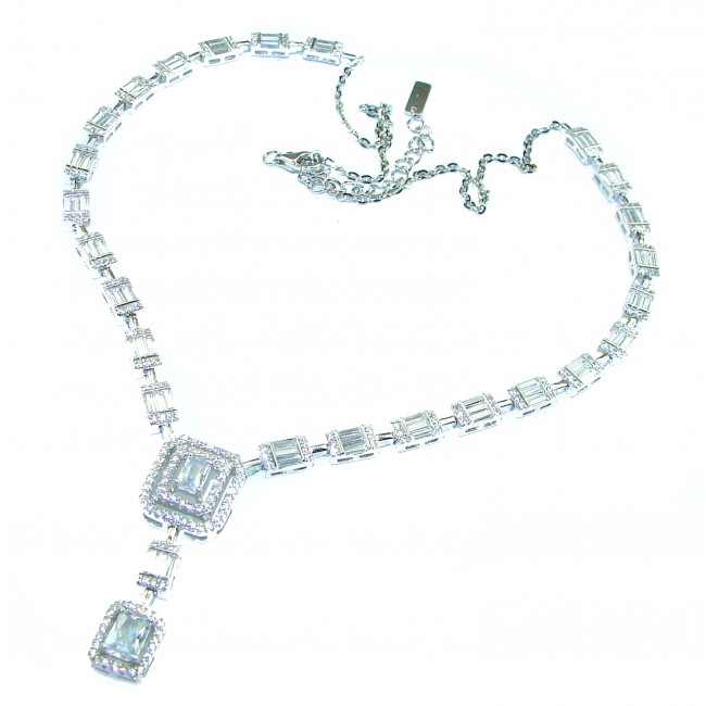 Exclusive White Topaz .925 Sterling Silver handcrafted necklace