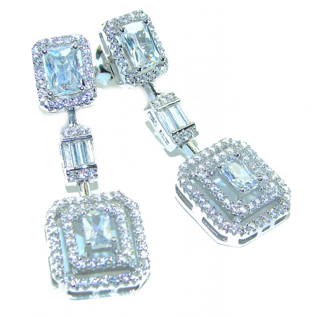 Exclusive White Topaz .925 Sterling Silver handcrafted Earrings