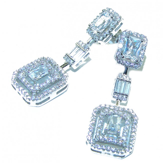 Exclusive White Topaz .925 Sterling Silver handcrafted Earrings