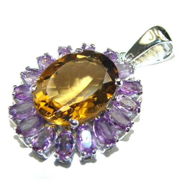 Vintage Treasure authentic Golden Topaz .925 Sterling Silver handcrafted pendant