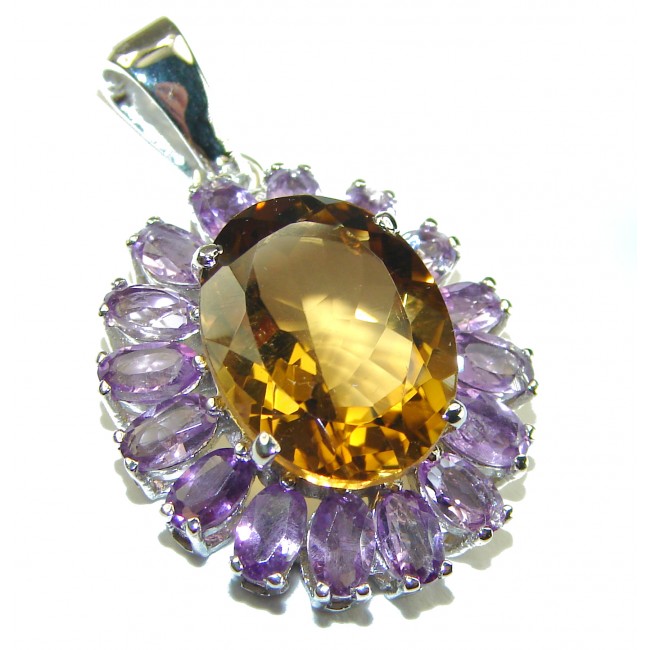 Vintage Treasure authentic Golden Topaz .925 Sterling Silver handcrafted pendant