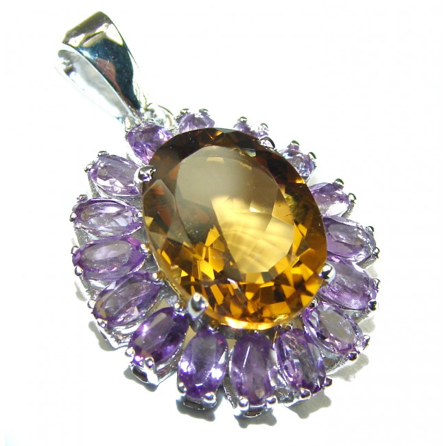 Vintage Treasure authentic Golden Topaz .925 Sterling Silver handcrafted pendant