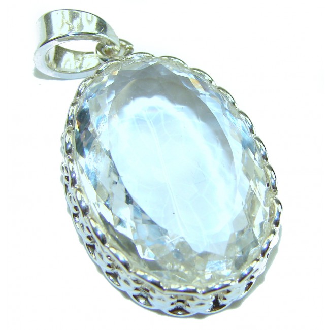 25.5 carat White Topaz .925 Sterling Silver handcrafted Pendant