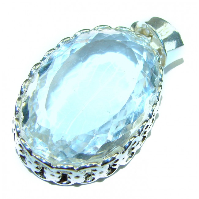 25.5 carat White Topaz .925 Sterling Silver handcrafted Pendant