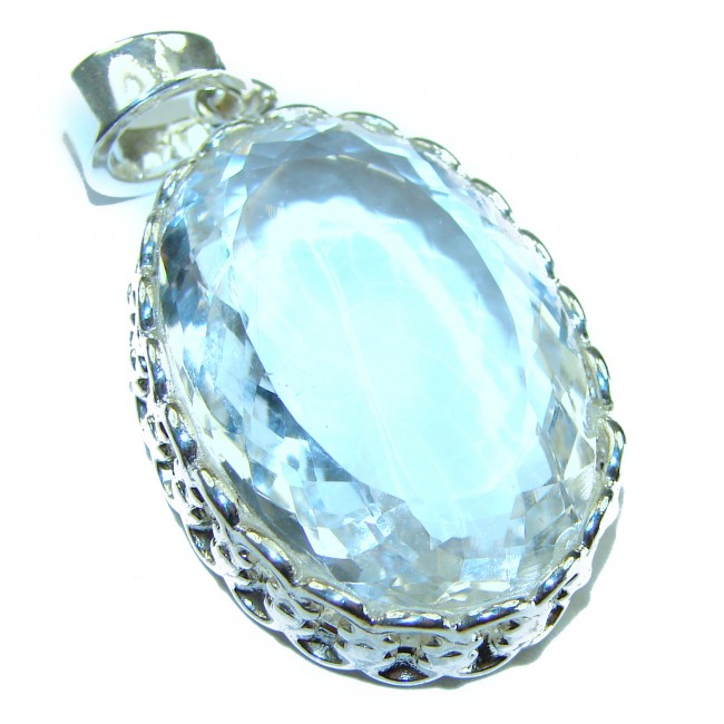 25.5 carat White Topaz .925 Sterling Silver handcrafted Pendant