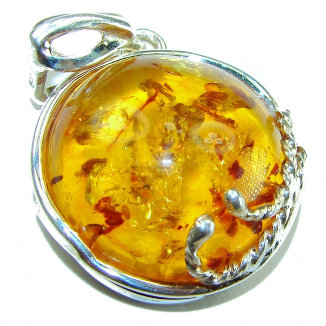 Vintage Beauty authentic Baltic Amber .925 Sterling Silver handcrafted pendant