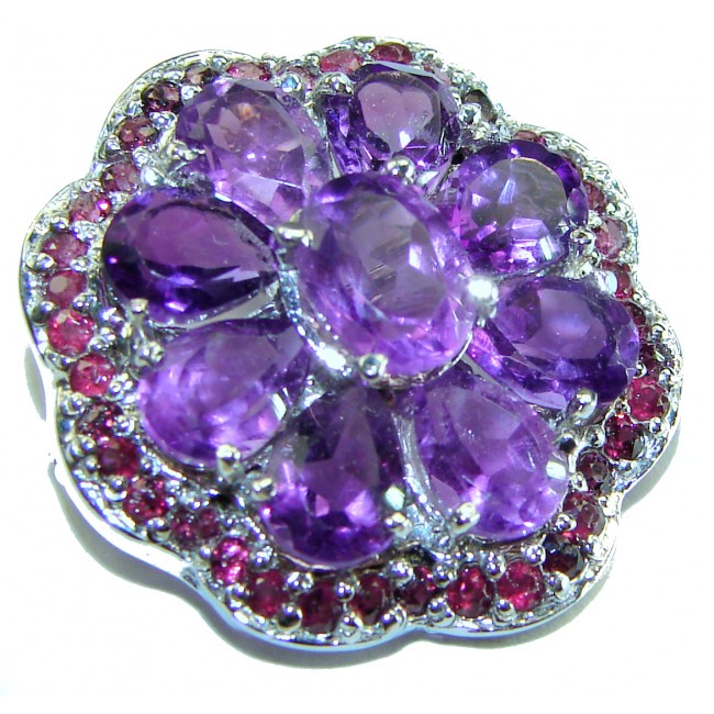 Vintage Design Amethyst .925 Sterling Silver handcrafted Pendant & Brooch