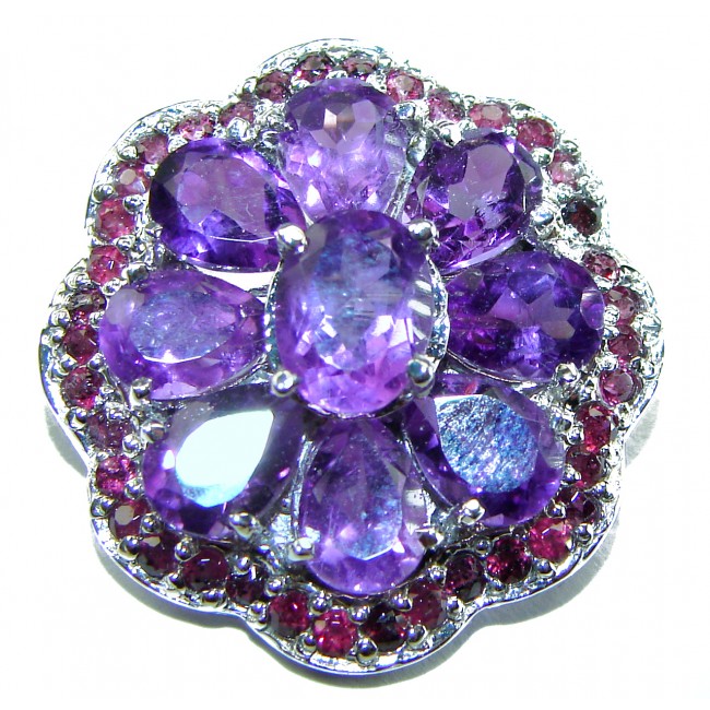 Vintage Design Amethyst .925 Sterling Silver handcrafted Pendant & Brooch