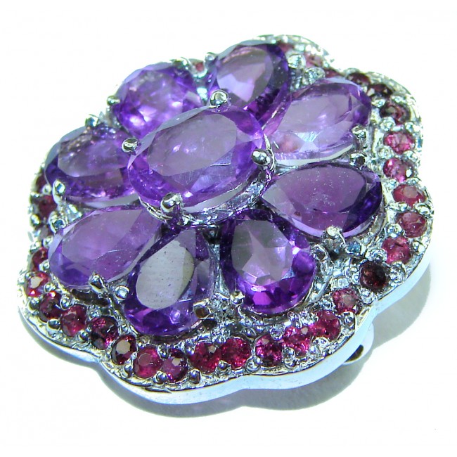 Vintage Design Amethyst .925 Sterling Silver handcrafted Pendant & Brooch