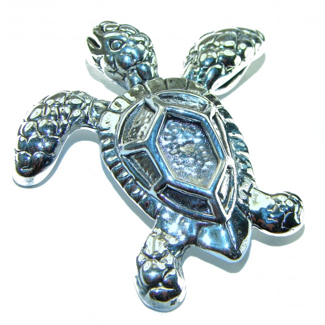 Bali made Sterling Turtle . 925 Sterling Silver handmade Pendant