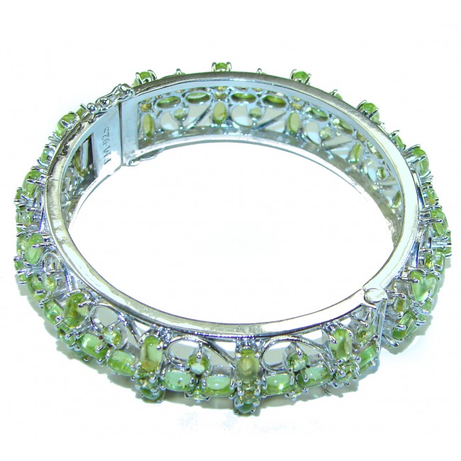 Spectacular authentic Peridot .925 Sterling Silver handmade bangle Bracelet