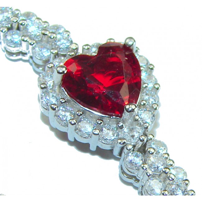 Authentic faceted Garnet .925 Sterling Silver handcrafted Bracelet