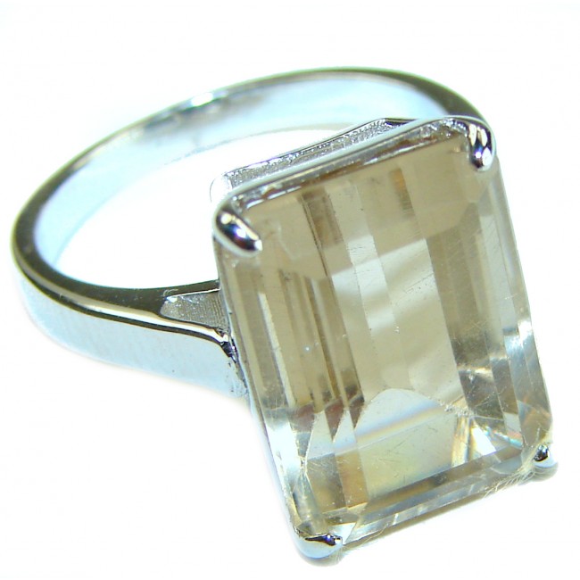 Authentic Citrine .925 Sterling Silver handmade Cocktail Ring s. 8 3/4