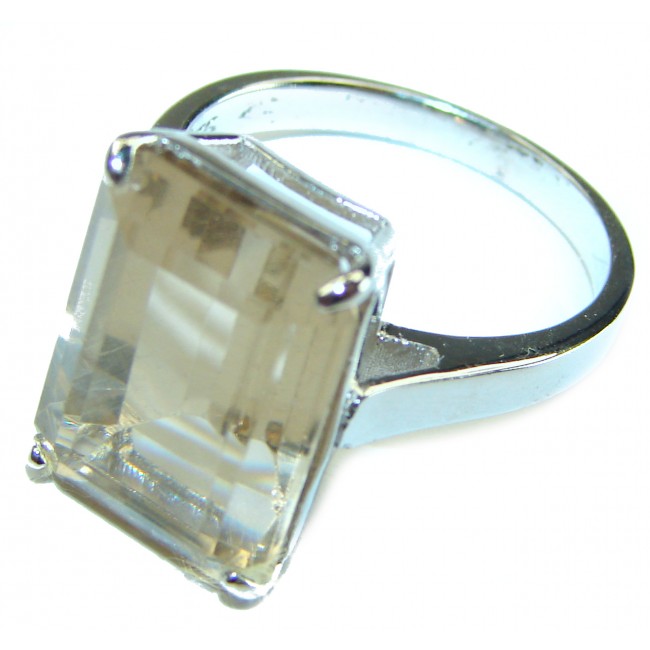 Authentic Citrine .925 Sterling Silver handmade Cocktail Ring s. 8 3/4