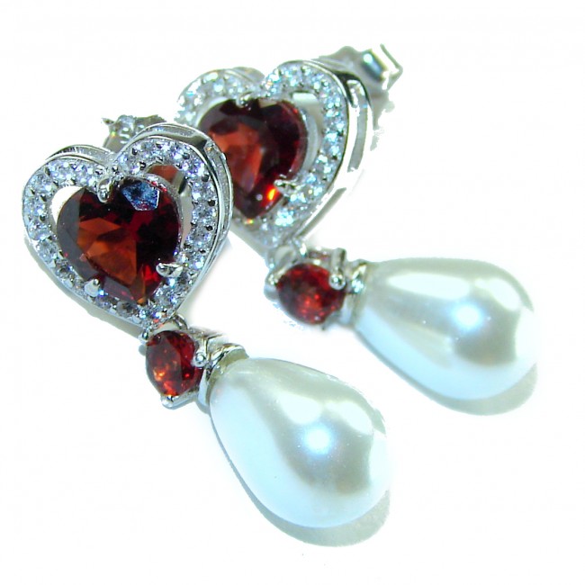 Precious genuine Mother of Pearl .925 Sterling Silver earrings