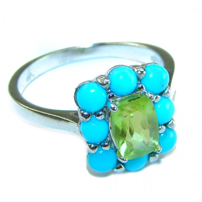 Incredible authentic Peridot .925 Sterling Silver Perfectly handcrafted Ring s. 6 1/4