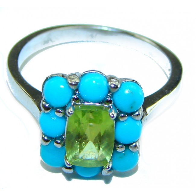 Incredible authentic Peridot .925 Sterling Silver Perfectly handcrafted Ring s. 6 1/4