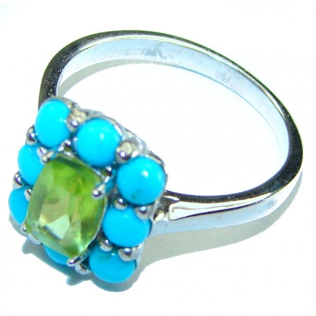 Incredible authentic Peridot .925 Sterling Silver Perfectly handcrafted Ring s. 6 1/4