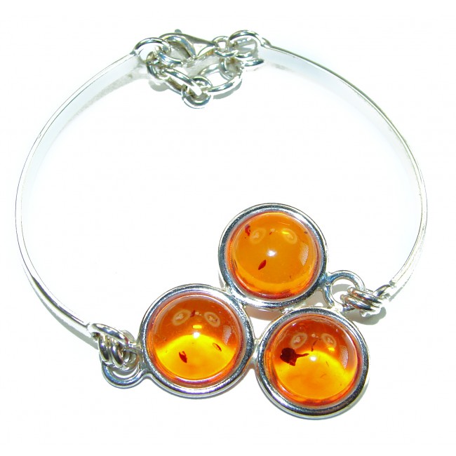 Excellent Baltic Amber .925 Sterling Silver entirely handcrafted Bracelet