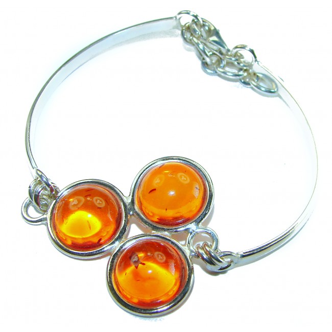 Excellent Baltic Amber .925 Sterling Silver entirely handcrafted Bracelet