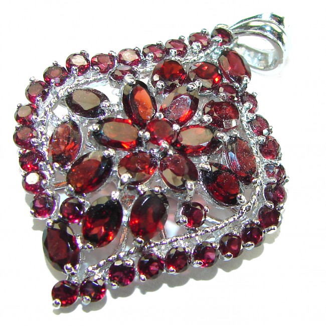 Carmen authentic Garnet .925 Sterling Silver Large handcrafted pendant