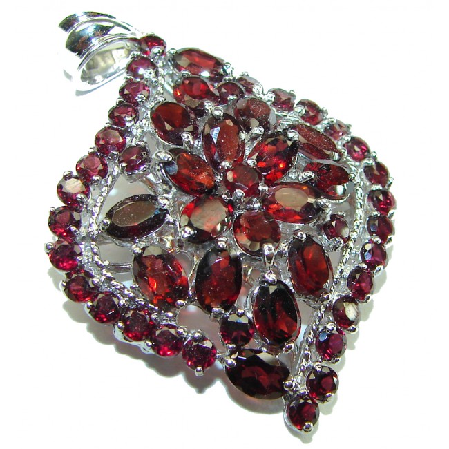 Carmen authentic Garnet .925 Sterling Silver Large handcrafted pendant