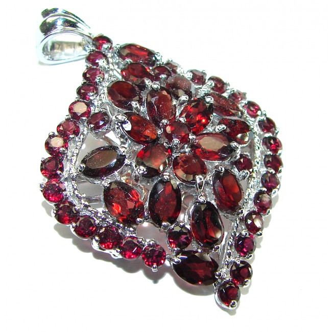 Carmen authentic Garnet .925 Sterling Silver Large handcrafted pendant