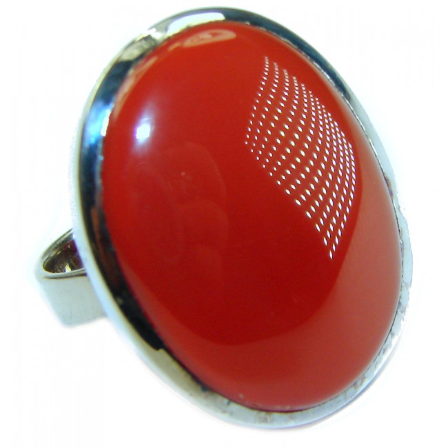 Genuine Red Jasper .925 Sterling Silver handcrafted ring s. 8