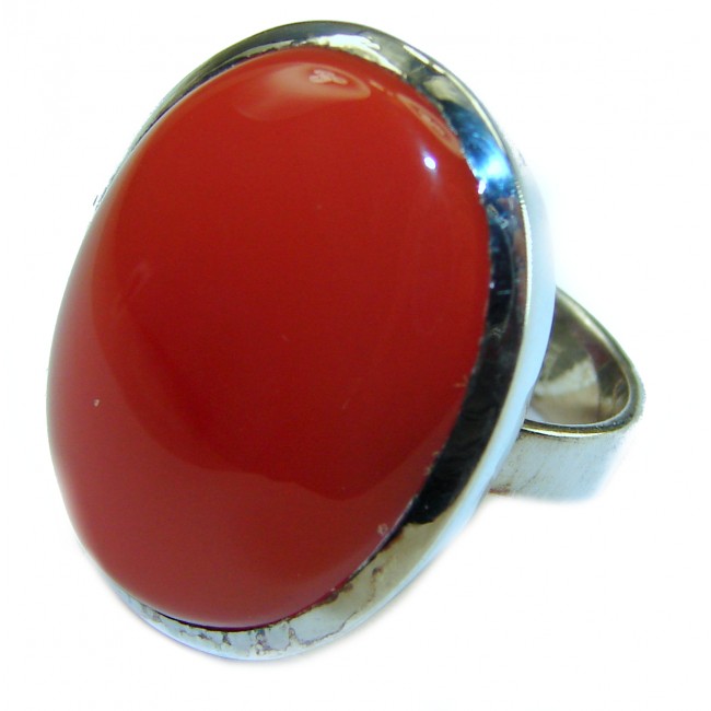 Genuine Red Jasper .925 Sterling Silver handcrafted ring s. 8