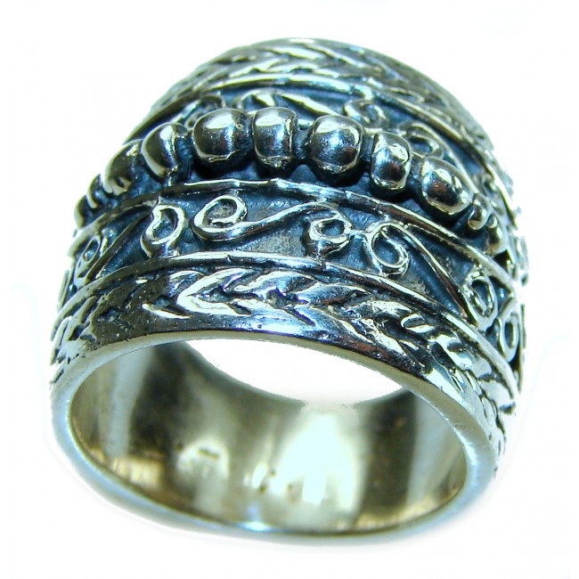 Large Bali made .925 Sterling Silver handcrafted Ring s. 6