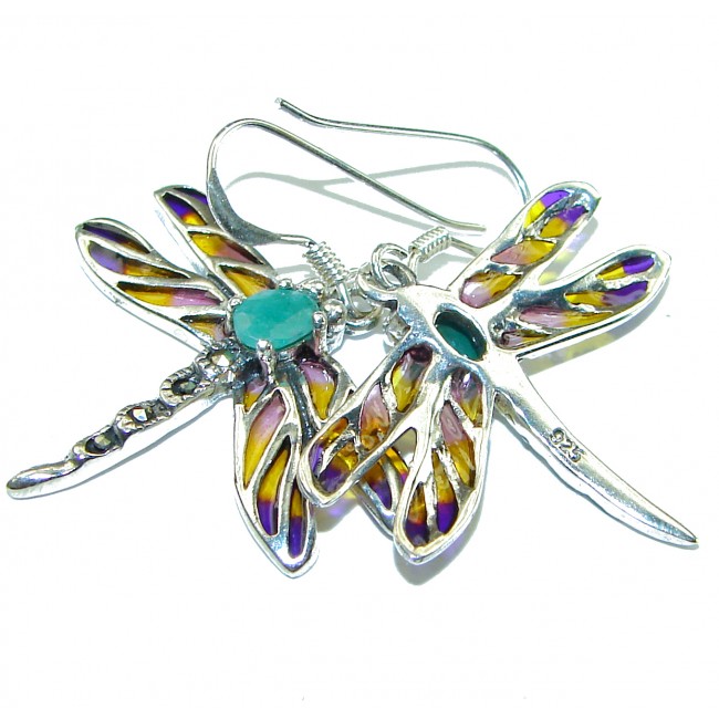 Swallows genuine Enamel .925 Sterling Silver earrings