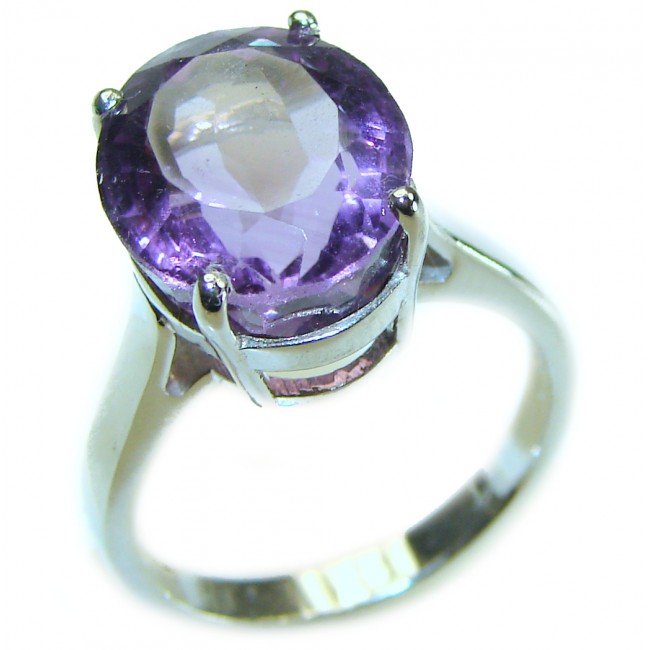 Purple Amethyst .925 Sterling Silver Handcrafted Ring size 7