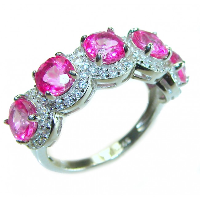 Perfect and Simple Pink Topaz .925 Sterling Silver Ring s. 6 1/4