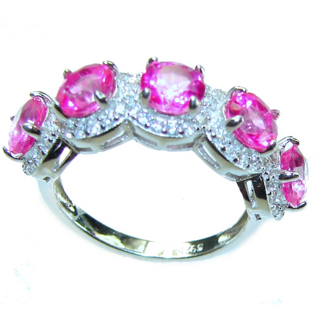 Perfect and Simple Pink Topaz .925 Sterling Silver Ring s. 6 1/4