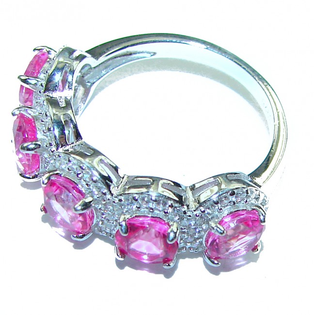 Perfect and Simple Pink Topaz .925 Sterling Silver Ring s. 6 1/4