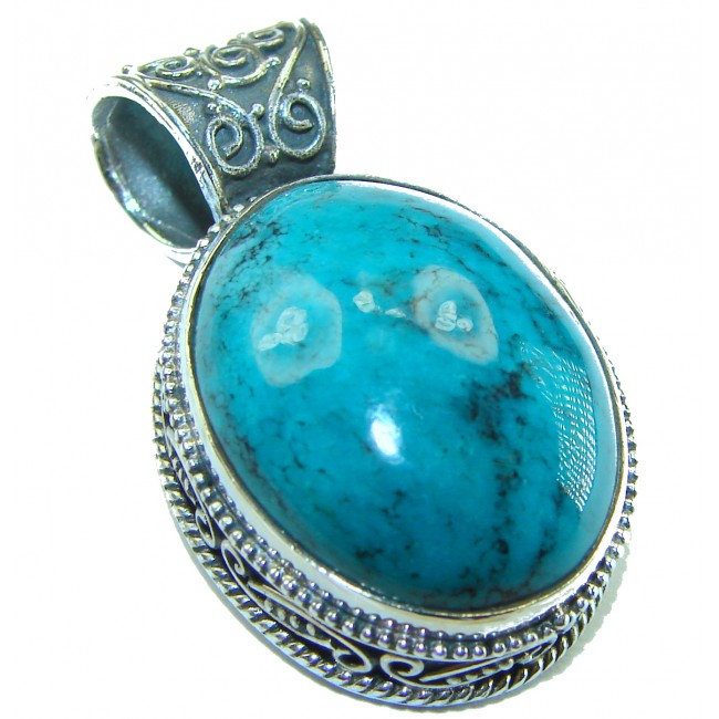 Arizona Beauty Natural Natural Turquoise .925 Sterling Silver handmade pendant