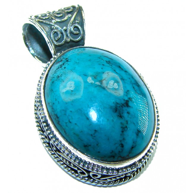 Arizona Beauty Natural Natural Turquoise .925 Sterling Silver handmade pendant