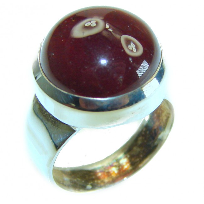 Blooming Authentic Garnet .925 Sterling Silver handcrafted Ring size 6