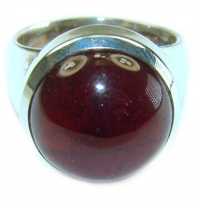 Blooming Authentic Garnet .925 Sterling Silver handcrafted Ring size 6