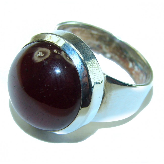 Blooming Authentic Garnet .925 Sterling Silver handcrafted Ring size 6