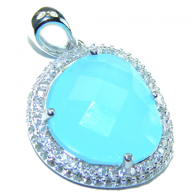 Eau Pure authentic Aquamarine .925 Sterling Silver handmade Pendant