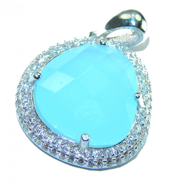 Eau Pure authentic Aquamarine .925 Sterling Silver handmade Pendant